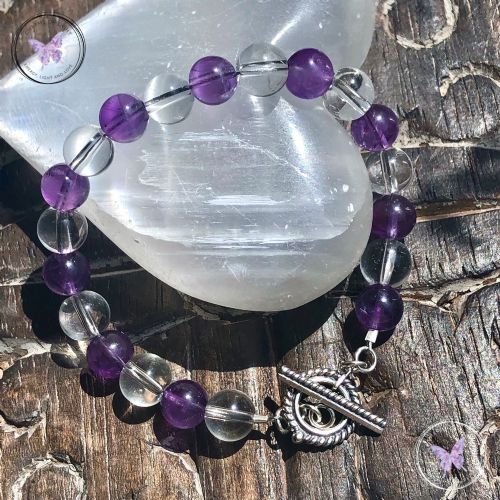 Amethyst & Clear Quartz Healing Bracelet